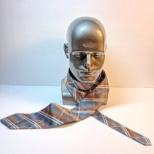TWENTY DOLLAR TIE CLUB - NECKTIE - SILVER /ORANGE/BLACK